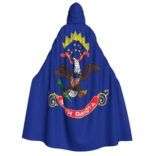 LimPac North Dakota Staatsflagge Erwachsene Halloween Umhang Kapuze Umhang Hexe Kapuze Robe, Unisex Cosplay Vampir Partys Kostüm von LimPac