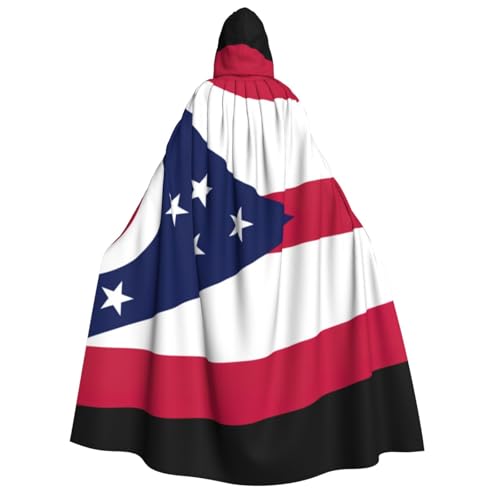 LimPac Ohio Staatsflagge Erwachsene Halloween Umhang Kapuze Umhang Hexe Kapuze Robe, Unisex Cosplay Vampir Partys Kostüm von LimPac