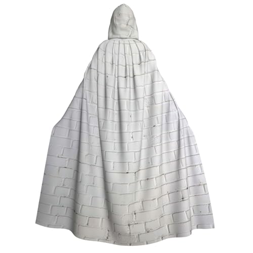 LimPac Old White Brick Wall Erwachsene Halloween Umhang Kapuzenumhang Hexe Kapuze Robe, Unisex Cosplay Vampir Partys Kostüm von LimPac