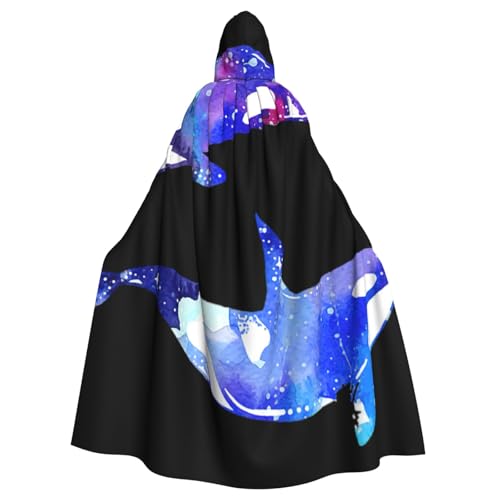 LimPac Orca Killerwal Unisex Erwachsene Umhang Kapuzenumhang Halloween Cosplay Hexenhaube Robe Vampirpartys Kostüm von LimPac