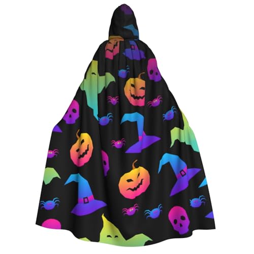 LimPac Regenbogen Halloween Geist Hexenhut Spinnen Erwachsene Halloween Umhang Kapuzenumhang Hexe Kapuze Robe Unisex Cosplay Vampir Partys Kostüm von LimPac