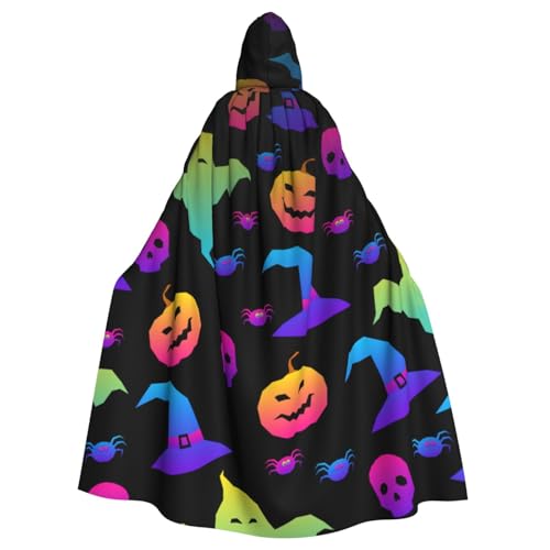 LimPac Regenbogen Halloween Geist Hexenhut Spinnen Unisex Erwachsene Umhang Kapuzenumhang Halloween Cosplay Hexe Kapuze Robe Vampir Partys Kostüm von LimPac