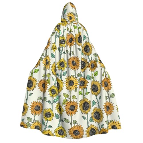 LimPac Romantischer Sonnenblumen-Umhang für Erwachsene, Halloween-Umhang mit Kapuze, Hexenhaube, Robe, Unisex, Cosplay, Vampir-Partys von LimPac