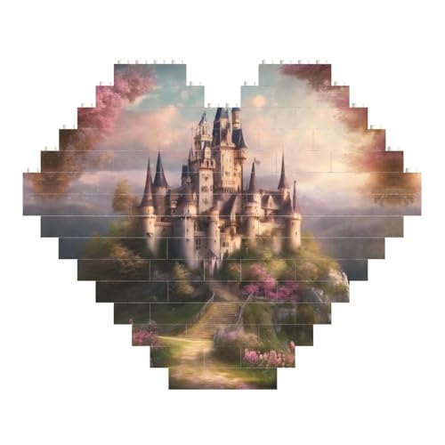 LimPac Romantisches Märchenschloss, herzförmiges Baustein-Puzzle, personalisiertes Fotogeschenke zum Valentinstag von LimPac