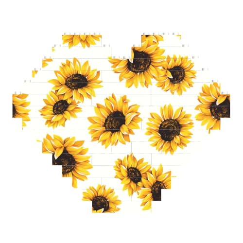 LimPac Sonnenblumen-Herzförmiges Baustein-Puzzle, personalisiertes Fotogeschenke für Valentinstag von LimPac