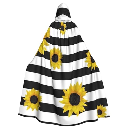 LimPac Stilvoller Sonnenblumen-Umhang mit Kapuze, Unisex, für Erwachsene, Halloween, Cosplay, Hexenhaube, Robe, Vampir-Partys von LimPac