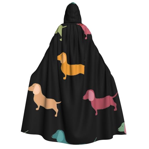 LimPac Süßer Dackel-Hunde-Umhang für Erwachsene, Halloween-Umhang mit Kapuze, Hexenhaube, Robe, Unisex, Cosplay, Vampir-Partys von LimPac