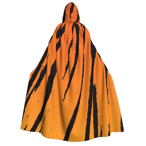 LimPac Tiger Streifen Erwachsene Mantel Kapuze Umhang, Halloween Unisex Cosplay Kostüm Vampir Party Hexe Kapuze Mantel von LimPac