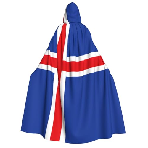 LimPac Umhang mit Kapuze für Erwachsene, Motiv: Flagge Islands, Halloween, Unisex, Cosplay-Kostüm, Vampir-Party, Hexenhaube, Robe von LimPac