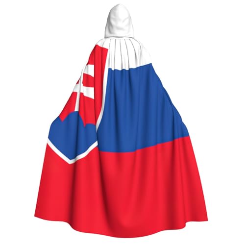 LimPac Umhang mit Kapuze für Erwachsene, Motiv: Flagge der Slowakei, Halloween, Unisex, Cosplay-Kostüm, Vampir-Party, Hexenhaube, Robe von LimPac