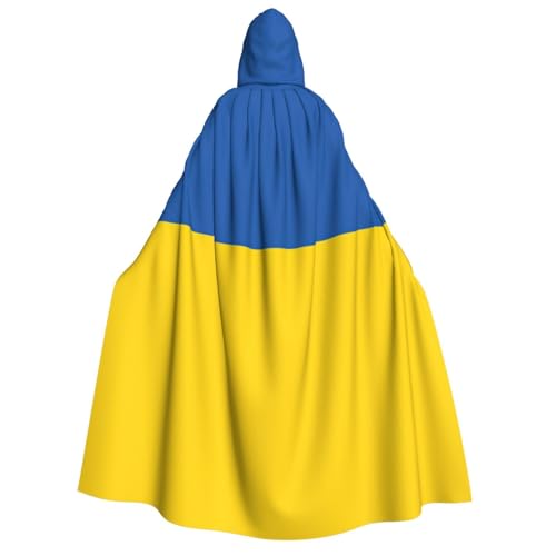 LimPac Umhang mit Kapuze für Erwachsene, Motiv: Flagge der Ukraine, Halloween, Unisex, Cosplay-Kostüm, Vampir-Party, Hexenhaube, Robe von LimPac