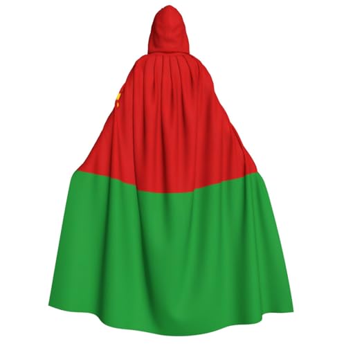 LimPac Umhang mit Kapuze für Erwachsene, Motiv: Flagge von Belarus, Halloween, Unisex, Cosplay, Vampir-Party, Hexenhaube, Robe von LimPac