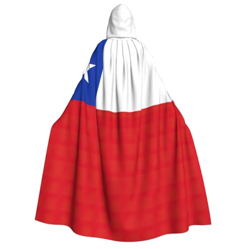 LimPac Umhang mit Kapuze für Erwachsene, Motiv: Flagge von Chile, Halloween, Unisex, Cosplay-Kostüm, Vampir-Party, Hexenhaube, Robe von LimPac