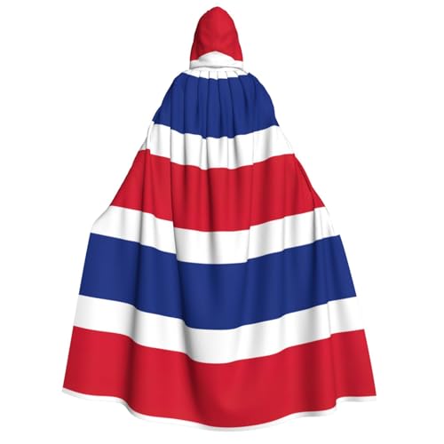 LimPac Umhang mit Kapuze für Erwachsene, Motiv: Flagge von Costa Rica, Halloween, Unisex, Cosplay-Kostüm, Vampir-Party, Hexenhaube, Robe von LimPac