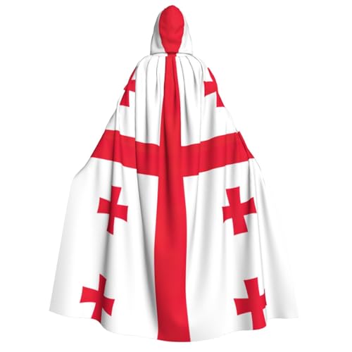 LimPac Umhang mit Kapuze für Erwachsene, Motiv: Flagge von Georgien, Halloween, Unisex, Cosplay, Vampir-Party, Hexenhaube, Robe von LimPac