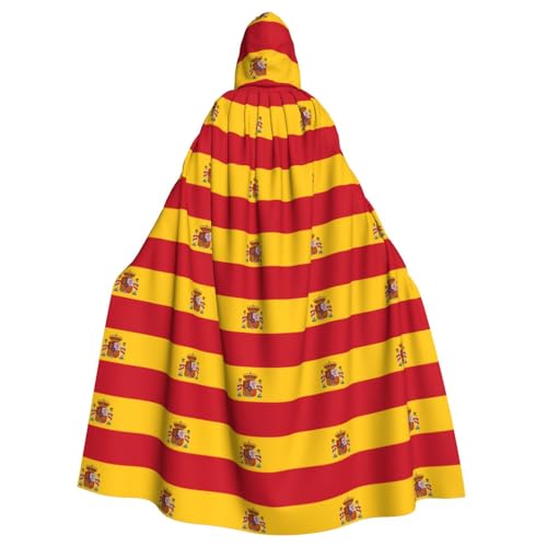 LimPac Umhang mit Kapuze und spanischer Flagge, Unisex, für Halloween, Cosplay, Hexenhaube, Vampir-Partys von LimPac