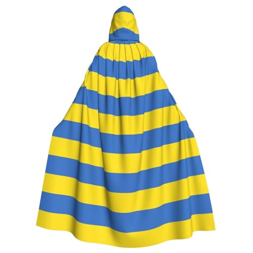 LimPac Umhang mit Ukrainischer Flagge, Unisex, für Erwachsene, mit Kapuze, Halloween, Cosplay, Hexenhaube, Robe, Vampirpartys, Kostüm von LimPac