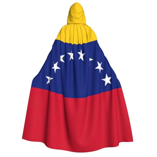 LimPac Umhang mit der Flagge Venezuelas für Erwachsene, Halloween, Unisex, Cosplay, Vampir-Party, Hexenhaube, Robe von LimPac