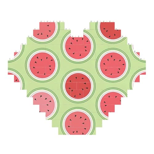 LimPac Wassermelone grün herzförmige Bausteine Blockpuzzle, personalisierte benutzerdefinierte Fotogeschenke zum Valentinstag von LimPac