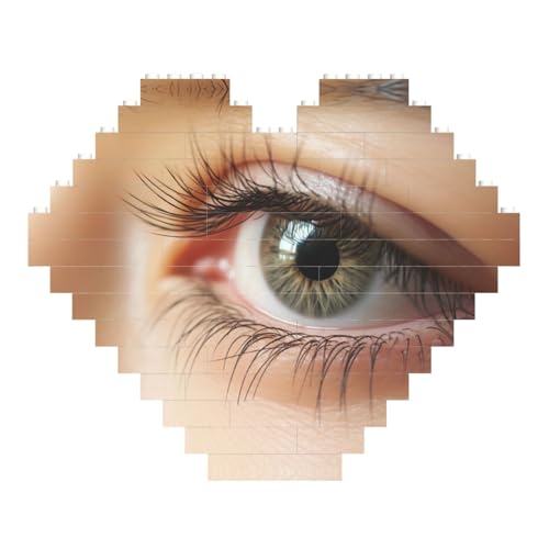 LimPac Wimpern-Puzzle, herzförmig, Bausteine, personalisierbar, Foto-Geschenke für Valentinstag von LimPac