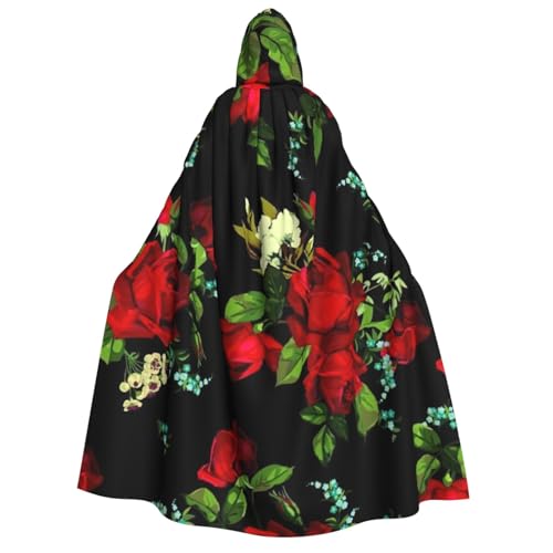 LimPac Wunderschöner Rosen-Umhang mit Kapuze, für Erwachsene, Halloween, Unisex, Cosplay, Kostüm, Vampir-Party, Hexenhaube, Robe von LimPac