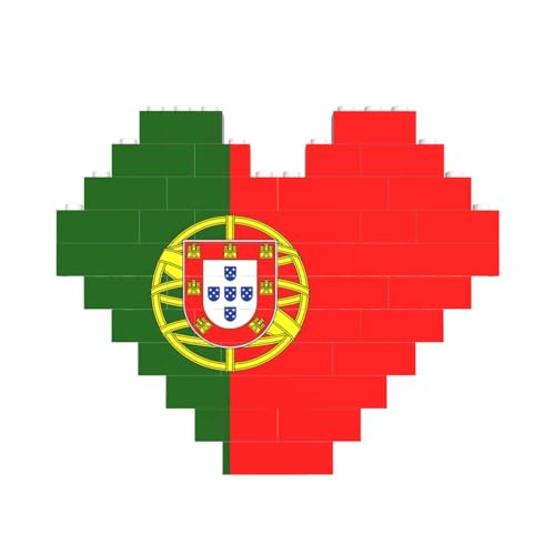 Portugiesische Flagge, Baustein-Puzzle, herzförmig, individuelles Geschenk für Männer und Frauen von LimPac