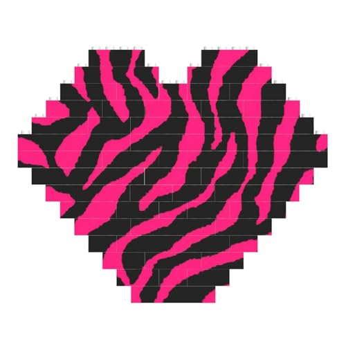 Rotes Herz Baustein-Puzzle, Zebra-Tiger, Leoparden-Puzzle, personalisiertes Geschenk zum Valentinstag von LimPac