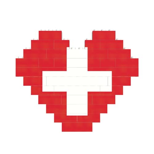 Schweizer Flagge, Baustein-Puzzle, herzförmig, personalisiertes Geschenk für Männer und Frauen von LimPac