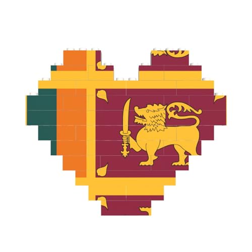 Sri Lanka Flagge, Baustein-Puzzle, herzförmig, individuelles Geschenk für Männer und Frauen von LimPac