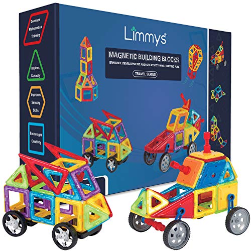 Limmys Magnetische Bausteine, Magnet Spielzeug Kinder für Jungen und Mädchen ab 3 4 5 6 7 8 Jahren, magnetbausteine pädagogisches Spielen, entdecken und Bauen, Magnetic Tiles Spielzeug von Limmys