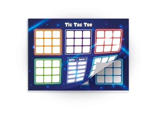 10 Tic Tac Toe je 25 Blätter DIN A6 Papierspiel Set Mitbringsel Gastgeschenk Mitgebsel zum Kindergeburtstag Motto-Party Fest Feier Event Reise Jungen Jungs Boys Teenies Mädels Schule Bowling neon von Limonia