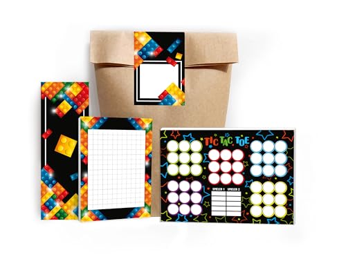 12 Lesezeichen + 12 Mini-Notizblöcke A7 + 12 Tic Tac Toe A6 je 25 Blätter + 12 Tüten + 12 Aufkleber Set Gastgeschenk Mitgebsel zum Kindergeburtstag Motto-Party Teenies Mädels Jungs Bausteine bunt 12 Lesezeichen + 12 Mini-Notizblöcke A7 + 12 Tic Tac Toe A6 je 25 Blätter + 12 Tüten + 12 Aufkleber Set Gastgeschenk Mitgebsel zum Kindergeburtstag Motto-Party Teenies Mädels Jungs Bausteine bunt von Limonia