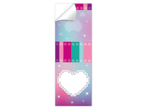 Limonia 6 Aufkleber Sticker Set selbstklebend beschreibbar für Deko Geschenk Verpackung Mitbringsel Gastgeschenk Mitgebsel zum Kindergeburtstag Motto-Party Girl Mädchen Bausteine Bauklötze von Limonia