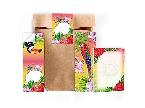 Limonia 6 Lesezeichen + 6 Mini-Notizblöcke je 25 Blätter A7 + 6 Tüten (Natur) + 6 Aufkleber Set Flamingo Mitgebsel Mitbringsel Gastgeschenk zum Kindergeburtstag Fest Motto-Party Jungen Mädchen von Limonia