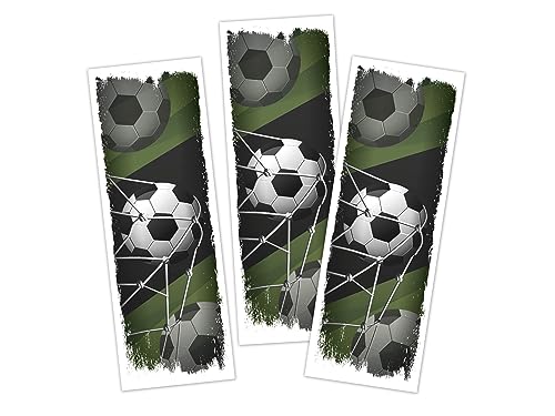 Limonia 8 Lesezeichen Papier Fußball grün Set Mitgebsel Mitbringsel Gastgeschenk Dank Giveaways zum Kindergeburtstag Fest Event Motto-Party Feier für Teens Mädchen Jungen Kindergarten Schule von Limonia