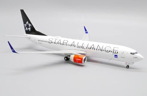 Limox Boeing 737-800 SAS Scandinavian Star Alliance LN-RRL 1:200 Modellflugzeug, Weiß, Metall, 20 cm x 17 cm x 5 cm, Enthält Standfuß und Fahrwerk, Erwachsene, Unisex von Limox