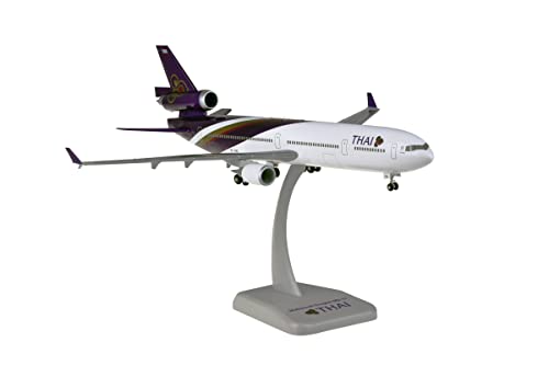 Limox MD-11 Thai Airways HS-TMD 1:200 Flugzeugmodell, Blau, Rot, Weiß, Original British Airways Lackierung, für Kinder und Modellbauer, unisex, 31 cm, mit Fahrwerk und Standfuß von Limox