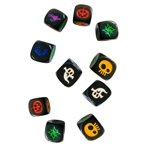 10 Stück sechsseitige Würfel Halloween Kürbis mit runden Ecken, Tischspiel, Acryl für Brett, Acryl, sechsseitiges Brett, Halloween-Kürbis 10 Stück sechsseitige Würfel Halloween Kürbis mit runden Ecken, Tischspiel, Acryl für Brett, Acryl, sechsseitiges Brett, Halloween-Kürbis von Limtula
