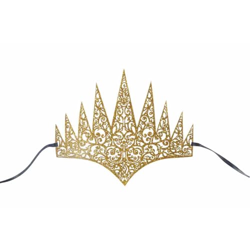 Aufwendige ausgeschnittene Krone, Party-Kopfschmuck für Maskerade, Kostüm, Halloween, Feier, elegantes, leichtes Design, goldfarben, hohl, mit bequemen Stirnbändern Aufwendige ausgeschnittene Krone, Party-Kopfschmuck für Maskerade, Kostüm, Halloween, Feier, elegantes, leichtes Design, goldfarben, hohl, mit bequemen Stirnbändern von Limtula