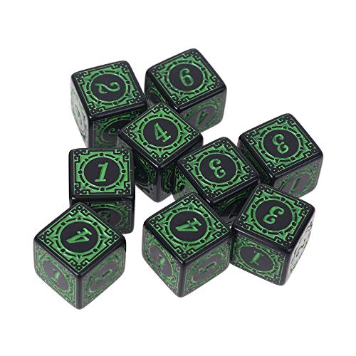 Limtula 10 Stück Polyedrische Würfel Aus Acryl Rollenspiel Tischspielwürfel Sechsseitige Würfel Würfel Mit Quadratischem Rand Mahjong Zubehör von Limtula