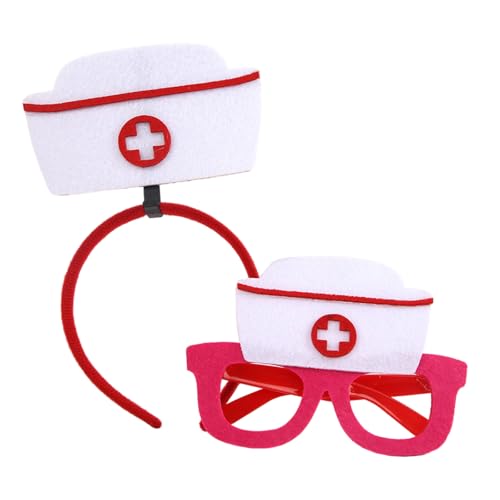 Limtula 2pcs Krankenschwester Kostümzubehör Caps Brille Stirnband Party Brille Halloween Cosplay Kostüme Für Tageskrankenschwester Stirnband Limtula 2pcs Krankenschwester Kostümzubehör Caps Brille Stirnband Party Brille Halloween Cosplay Kostüme Für Tageskrankenschwester Stirnband von Limtula