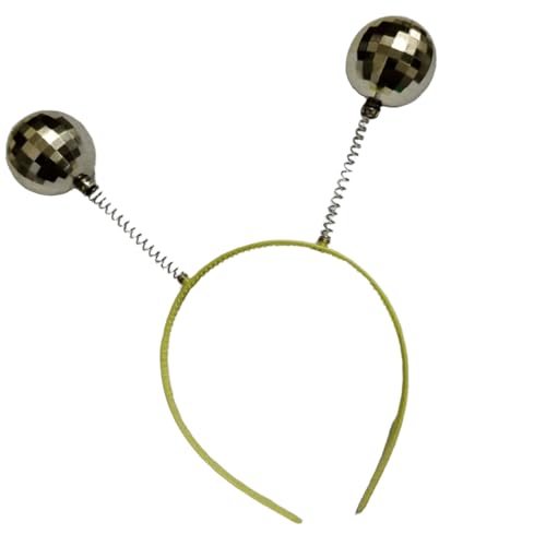 Limtula Haarreif mit zwei schwingenden Bällen, Metallic-Silber, Kostüm, Kopfbedeckung, Haarschmuck, Festival-Kopfschmuck für Party-Kostüme von Limtula