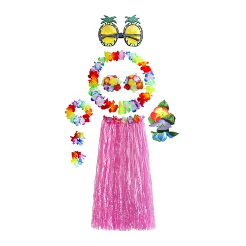 Limtula Hawaiianische Grasröcke für Luaus, Party-Set, Hulas, Röcke, Stirnbänder und Armbänder für Partyzubehör, Hawaii-Hulas-Grasrock mit Blumenkostüm Limtula Hawaiianische Grasröcke für Luaus, Party-Set, Hulas, Röcke, Stirnbänder und Armbänder für Partyzubehör, Hawaii-Hulas-Grasrock mit Blumenkostüm von Limtula