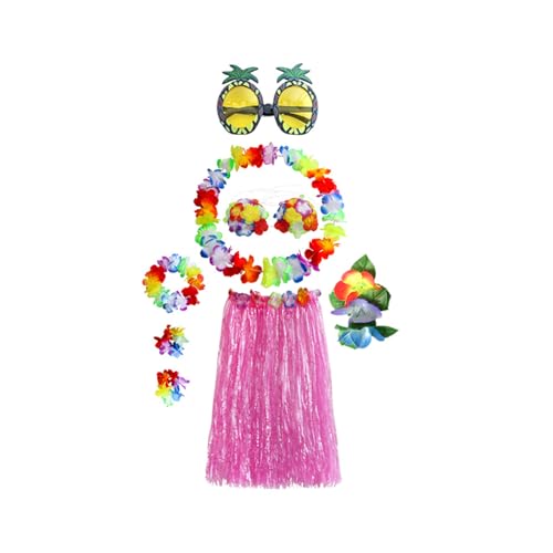 Limtula Hawaiianische Grasröcke für Luaus, Party-Set, Hulas, Röcke, Stirnbänder und Armbänder für Partyzubehör, Hawaii-Hulas-Grasrock mit Blumenkostüm Limtula Hawaiianische Grasröcke für Luaus, Party-Set, Hulas, Röcke, Stirnbänder und Armbänder für Partyzubehör, Hawaii-Hulas-Grasrock mit Blumenkostüm von Limtula