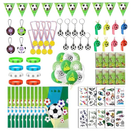 Limtula Kinderfußball Party Taschen Mit Einladungen Bevorzugen Taschen Armbänder Pfeife Und Vorübergehender Aufkleber Zum Geburtstagsfeier von Limtula