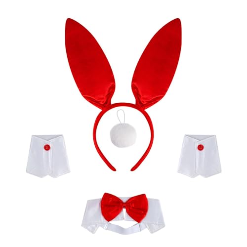 Limtula Osterhasen-Kostüm-Zubehör-Set mit Hasenohren, Stirnband, Fliege, Schwanz und Armstulpen, Halloween, Cosplay, Halloween, Cosplay-Kostüme Limtula Osterhasen-Kostüm-Zubehör-Set mit Hasenohren, Stirnband, Fliege, Schwanz und Armstulpen, Halloween, Cosplay, Halloween, Cosplay-Kostüme von Limtula