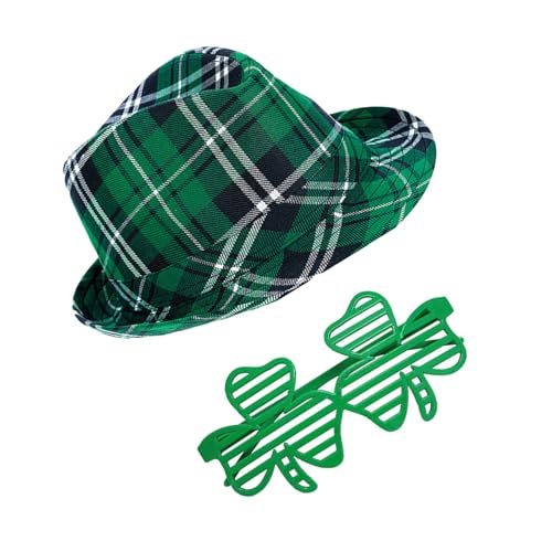 Limtula Patricks Day Hut Fliege Bart Halskette Brille Arm Ärmel gestreifte Strümpfe Irish Festival Kostüm Zubehör von Limtula