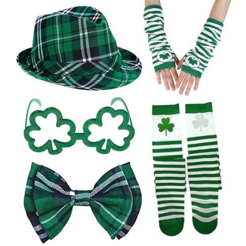 Limtula Patricks Day Outfits Zubehör Irish Festival Kleidung Mit Hut Halskette Tasche Bowtie Exile Für Brillen Festival Zubehör Grün Limtula Patricks Day Outfits Zubehör Irish Festival Kleidung Mit Hut Halskette Tasche Bowtie Exile Für Brillen Festival Zubehör Grün von Limtula