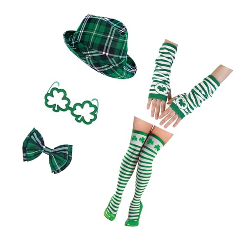 Limtula Patricks Day Outfits Zubehör Irish Festival Kleidung Mit Hut Halskette Tasche Bowtie Exile Für Brillen Festival Zubehör Grün Limtula Patricks Day Outfits Zubehör Irish Festival Kleidung Mit Hut Halskette Tasche Bowtie Exile Für Brillen Festival Zubehör Grün von Limtula