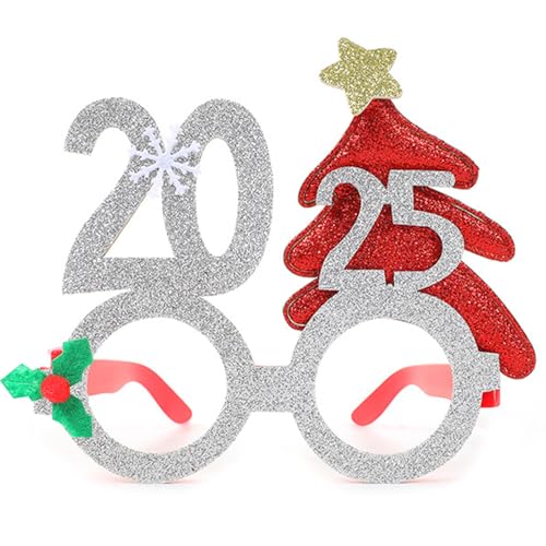 Limtula Weihnachtsbrille 2025 Brille Party Rahmen Neuheit Kostüm Brille Foto Requisiten für Erwachsene Kinder von Limtula